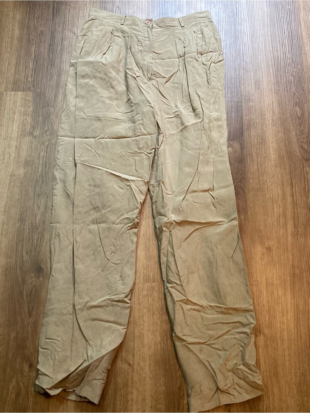 Anne Klein II 100% Silk Light Brown Pants 12